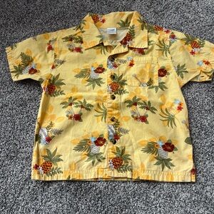 Vintage Gymboree Yellow Pineapple Hawaiian Shirt - Tropical Short Sleeve